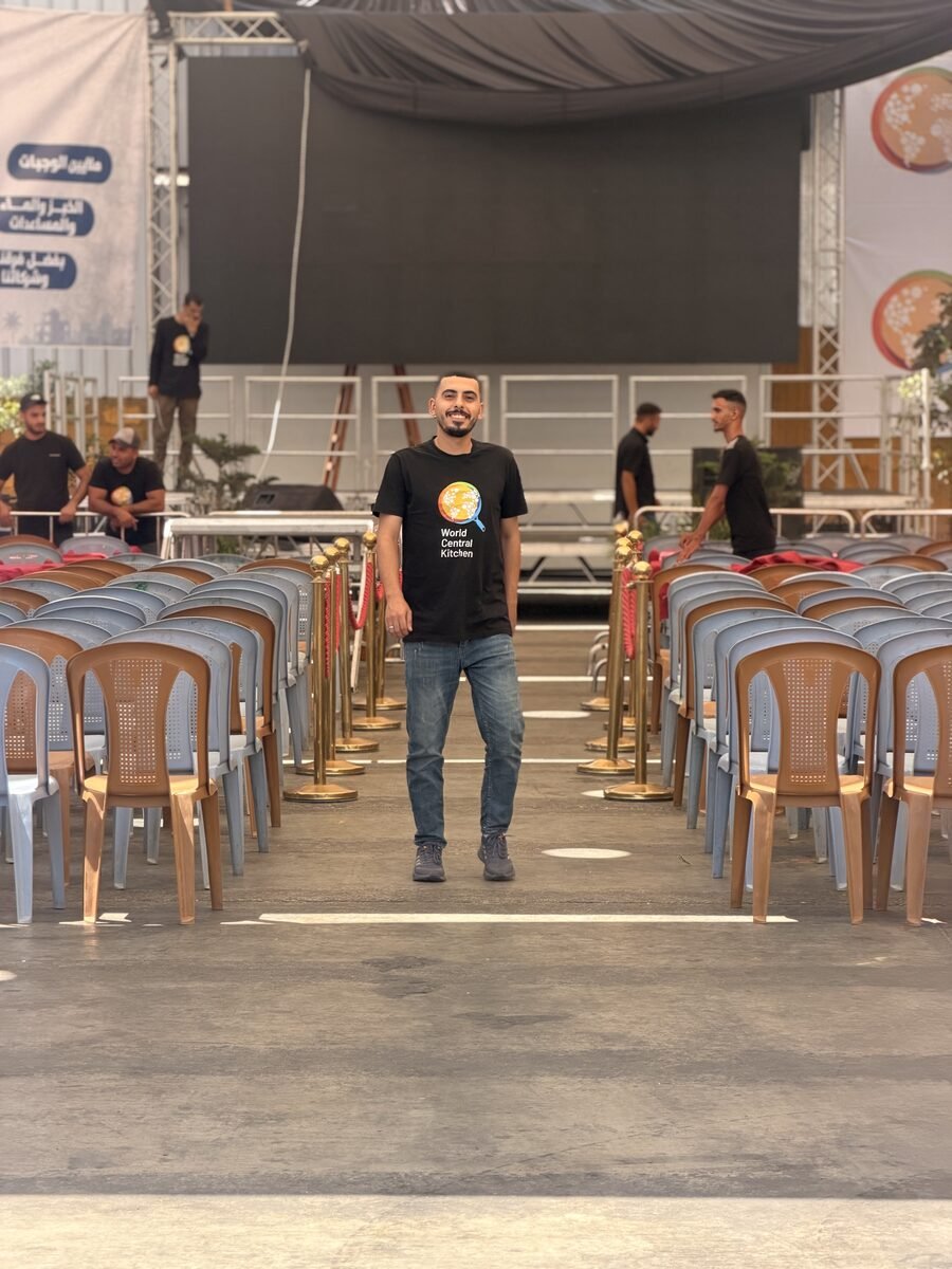Ahmed Ahmed at a World Central Kitchen event